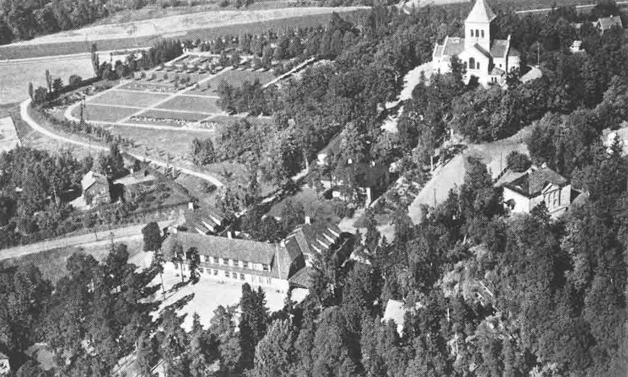 Bilde av Bestum skole fra luften